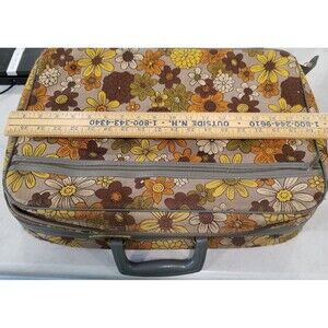 Bantam Travelware vintage floral luggage travel bag approx 18" 60s 70s